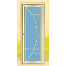 Puerta de cristal de puerta de aluminio transversal baño puerta KKD-916